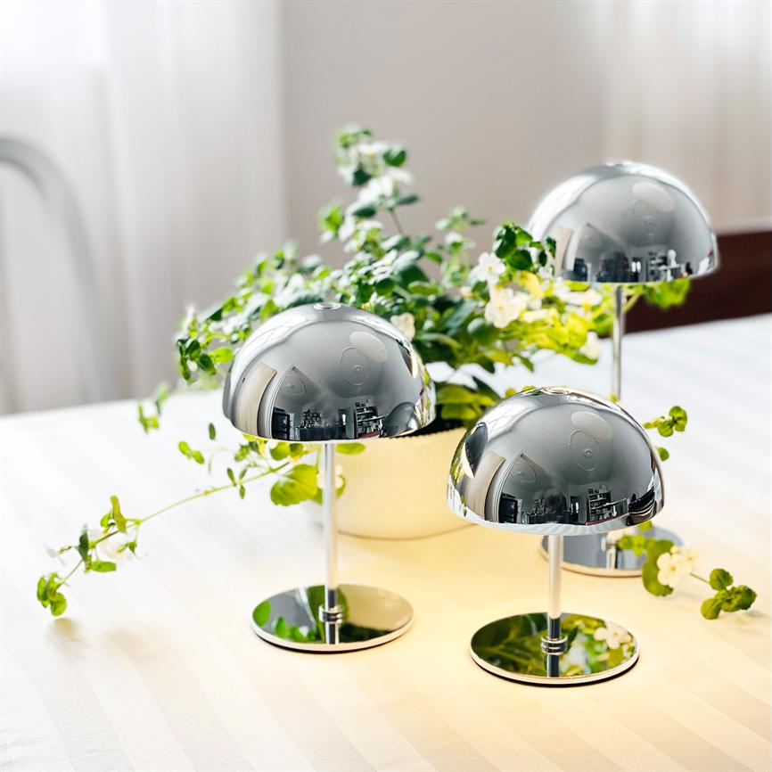 Along LED Mini Table Lamp 3 pcs - Chrome – Dyberg Larsen