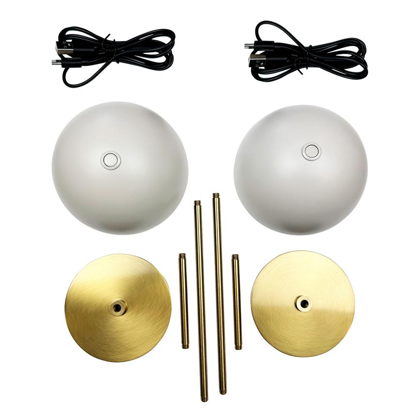 Along LED Mini Table Lamp 2 pcs. - Beige/Brass