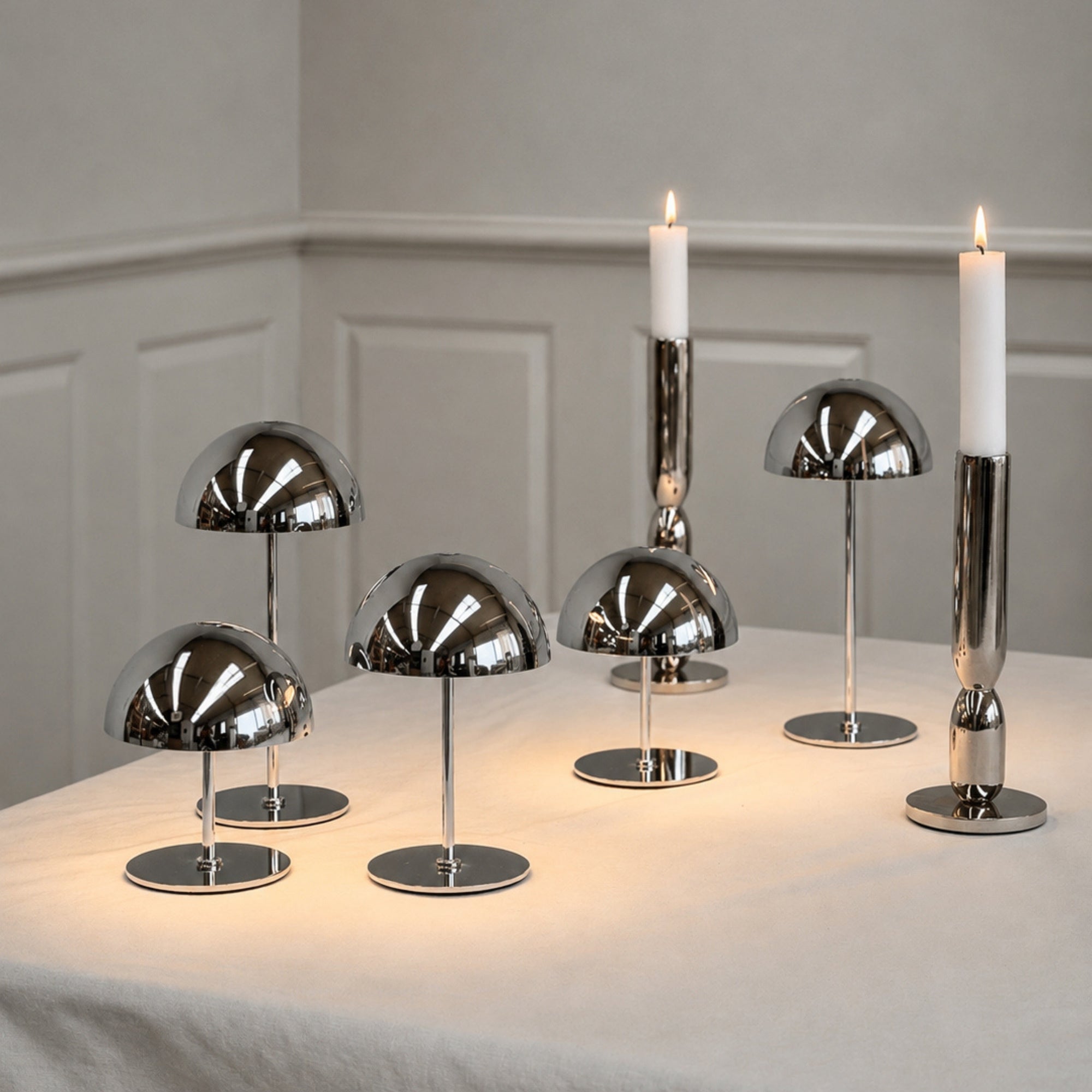 Along LED Mini Table Lamp 3 pcs - Chrome