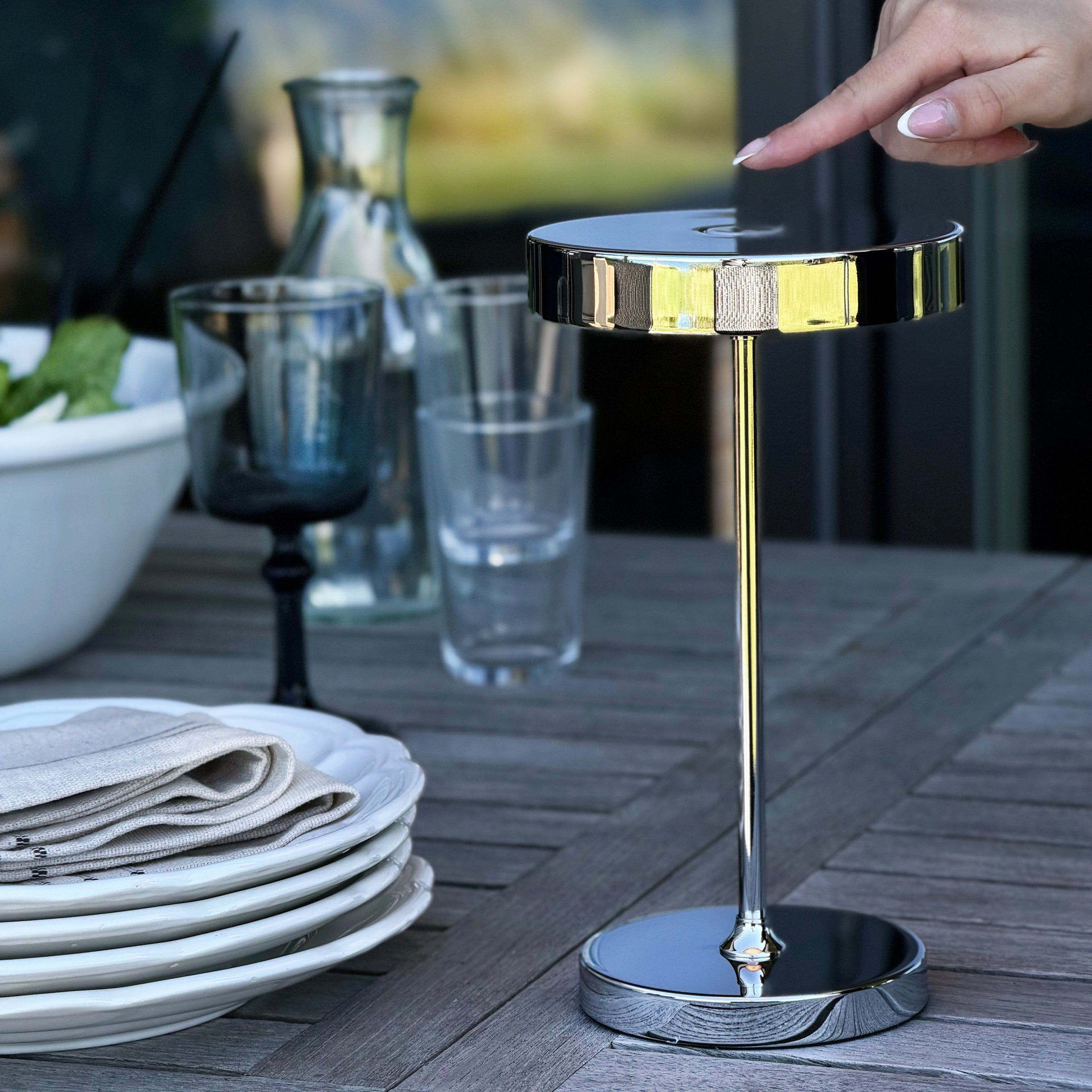 Starlight LED Rechargeable Table Lamp - Chrome