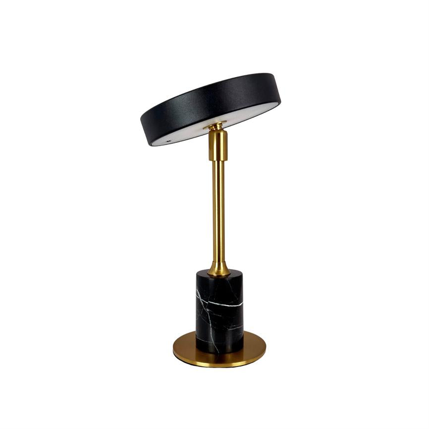Starlight LED Mini Rechargeable Table Lamp, Black Marble - Black