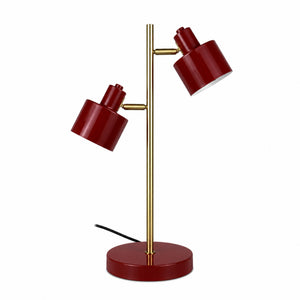 Ocean Bordlampe 2 Skærme - Mørkerød/Messing