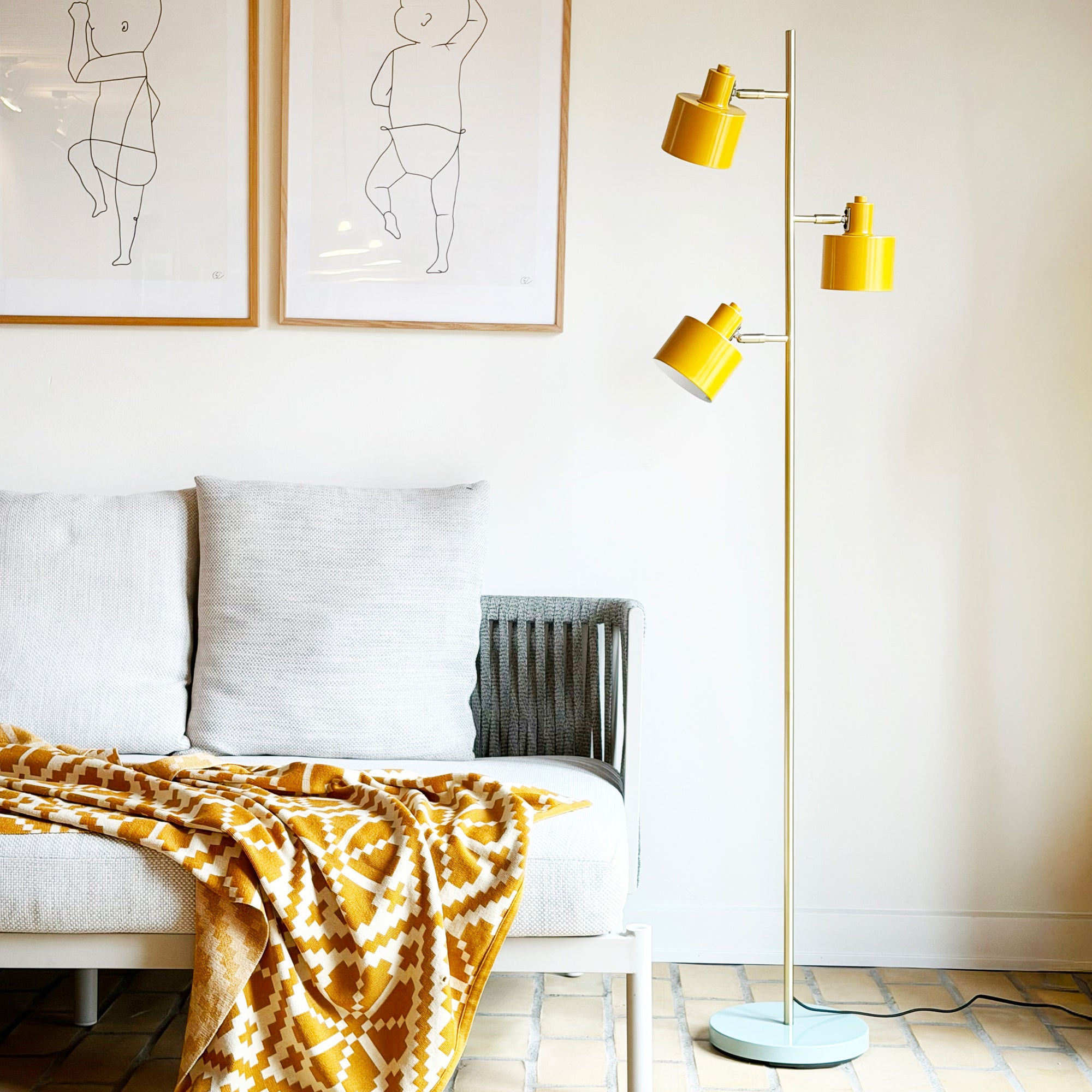 Ocean Floor Lamp - Curry/Turquoise