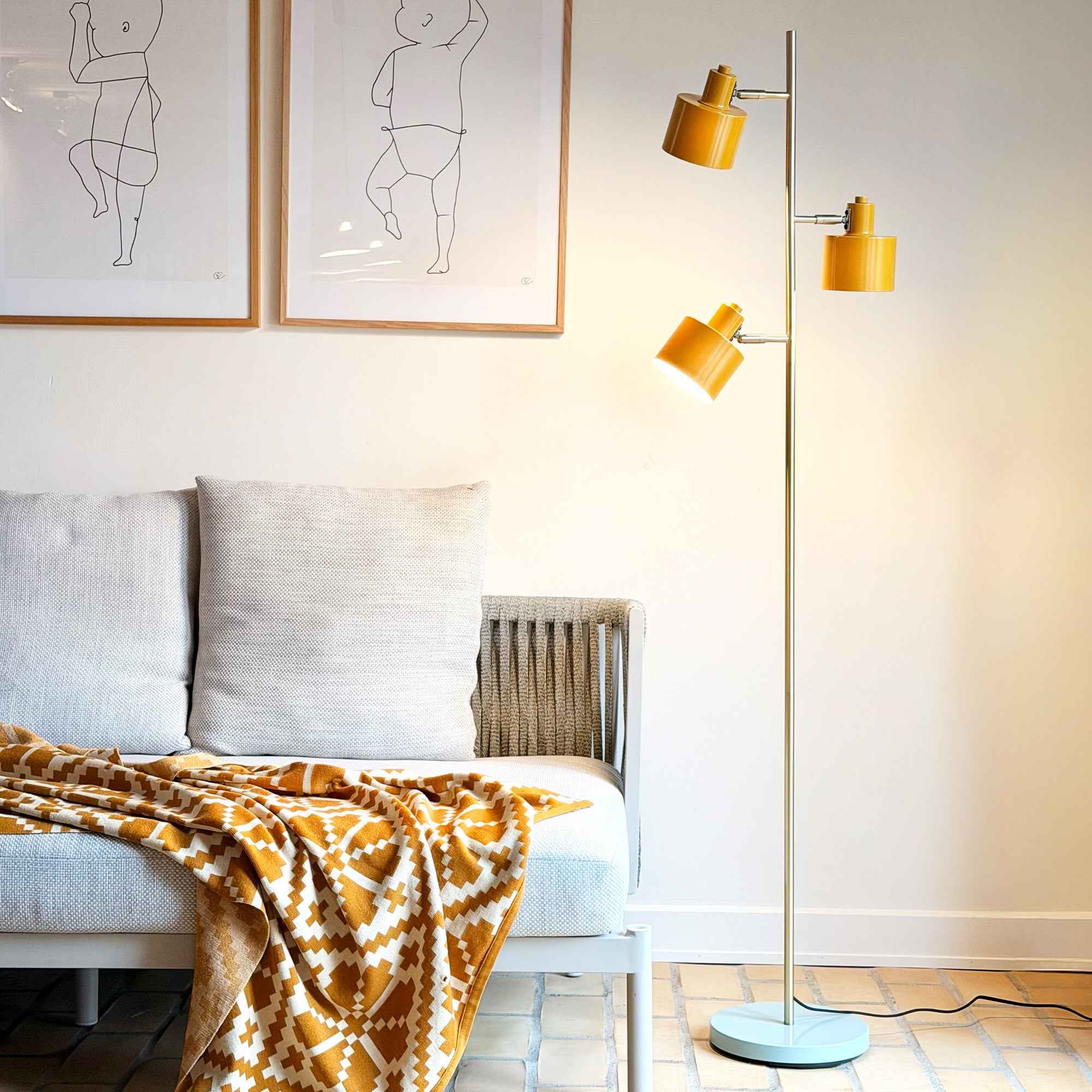 Ocean Floor Lamp - Curry/Turquoise