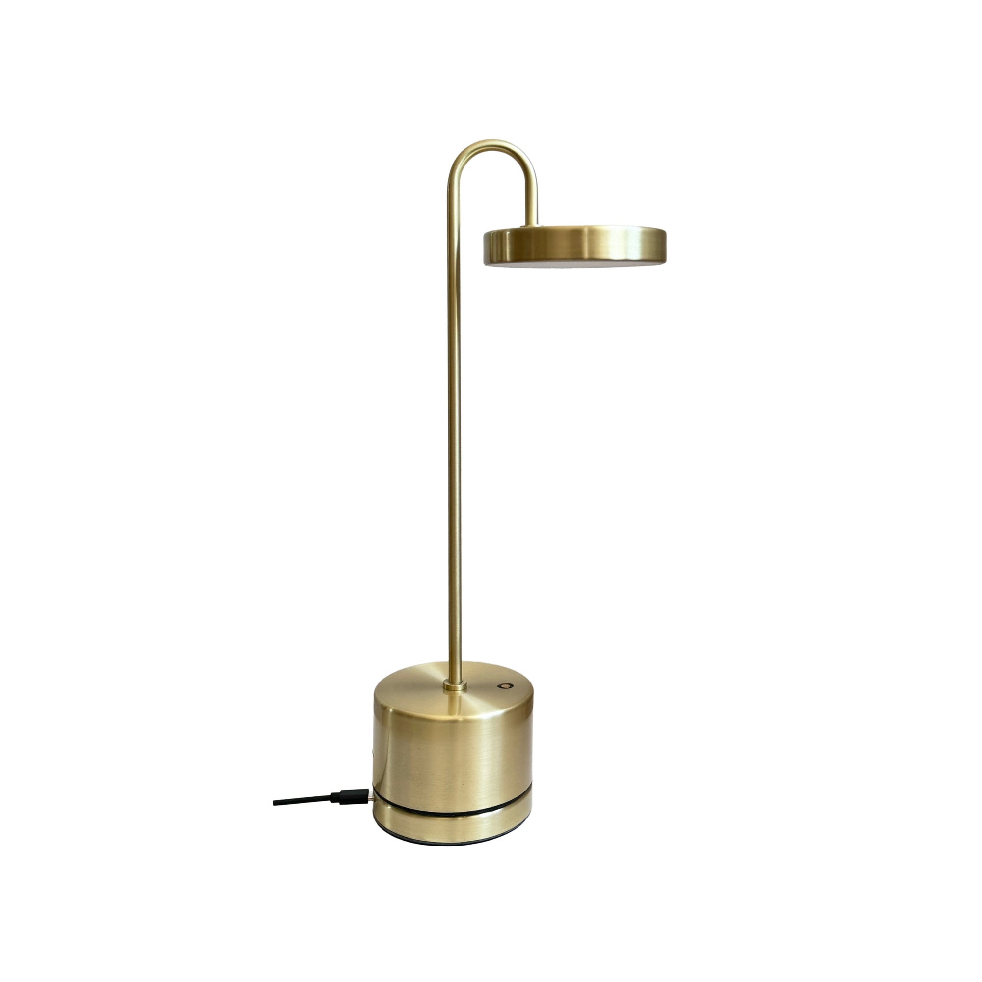 Moovelight Table Lamp with Wireless Charger, Brass