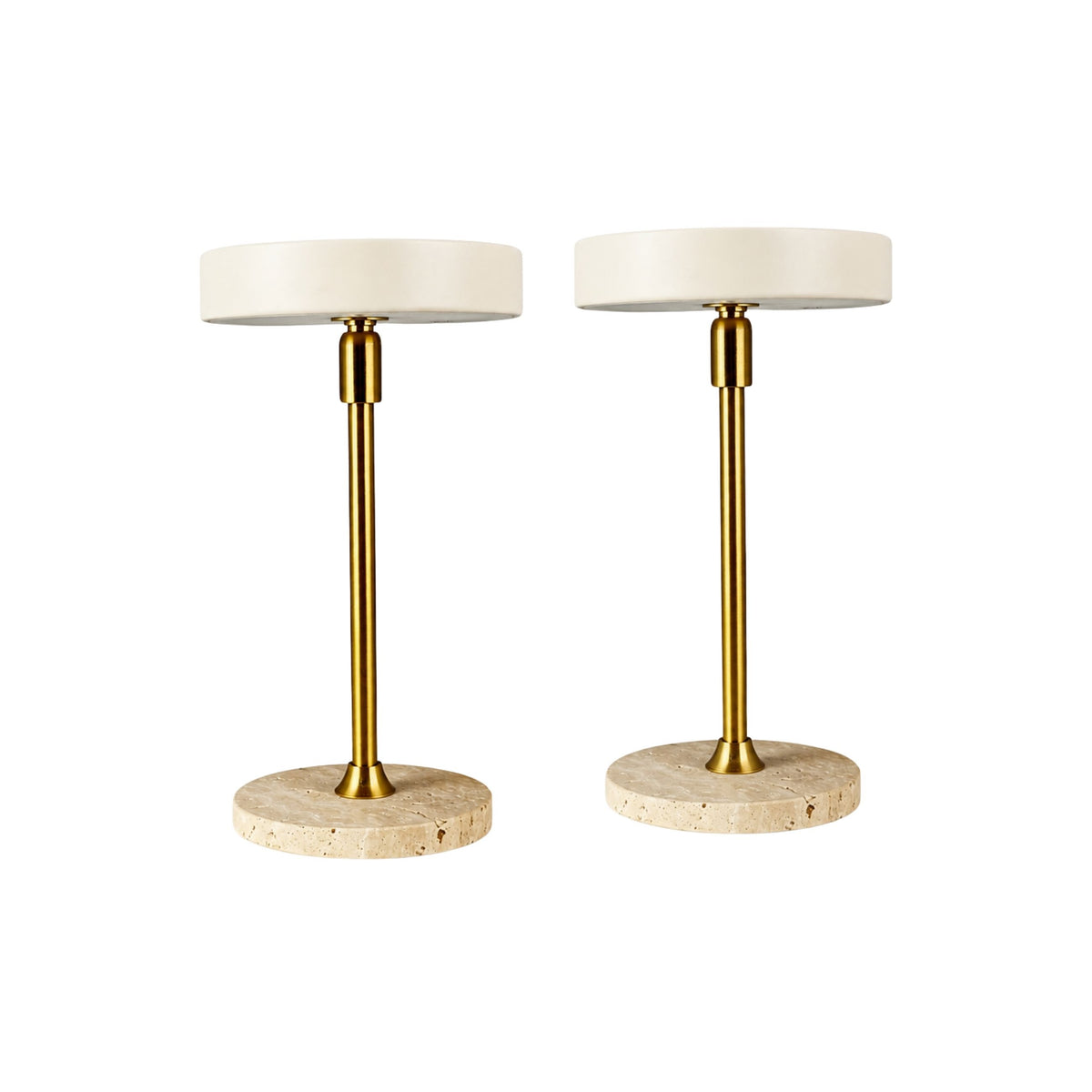 Moonlight LED Mini Rechargeable Table Lamp - 2 Pack – Beige/Travertine